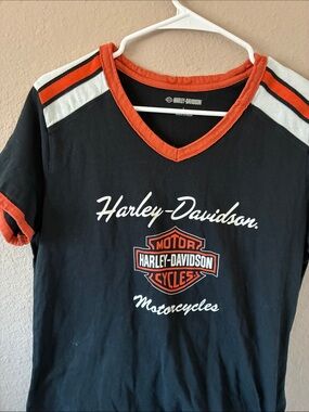 Harley-Davidson Black, Orange & White Shield Tee